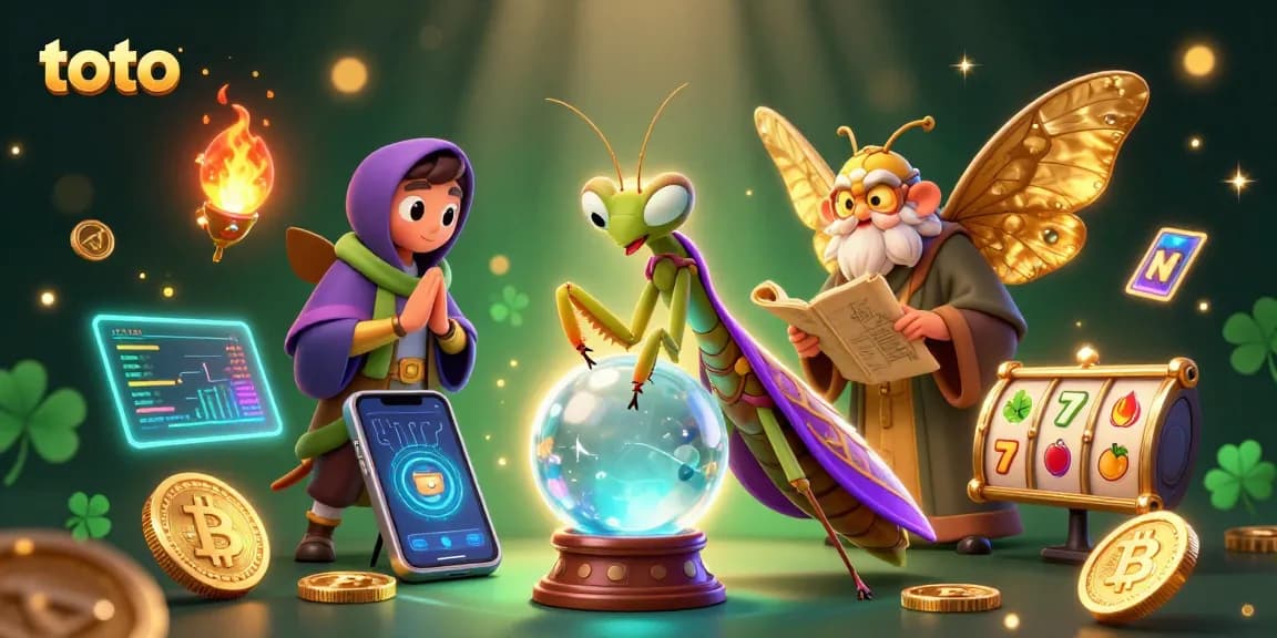 Engage with toto gaming strategies featuring a fortune teller and exciting slot symbols.