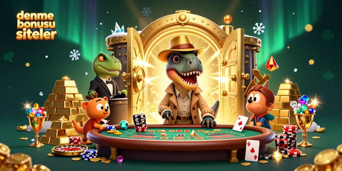 Experience exciting gameplay at deneme bonusu veren siteler with cartoon characters at a vibrant casino scene.