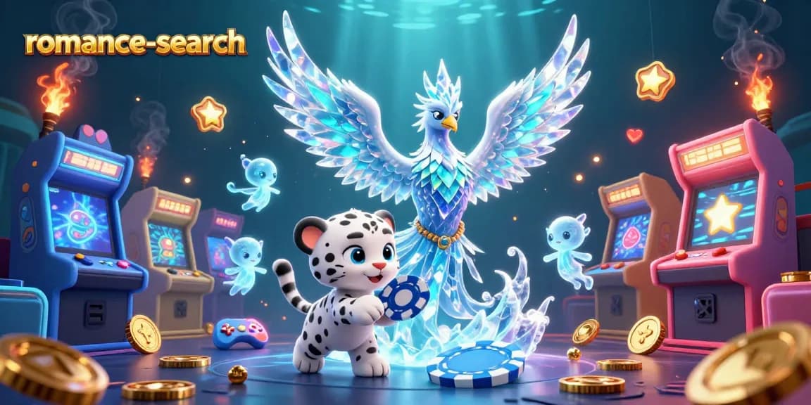 Engage with the exciting romance-search game scene featuring vibrant characters and casino elements.