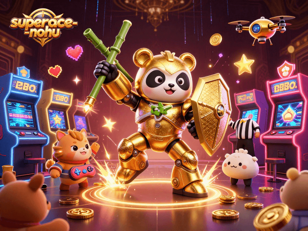 Experience thrilling gameplay with superace-nohu in a vibrant 3D casino arena featuring characters and elements.