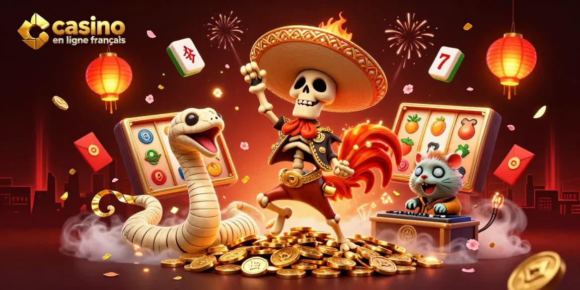 Danse gagnante du mariachi au milieu des pièces d'or, casino en ligne français