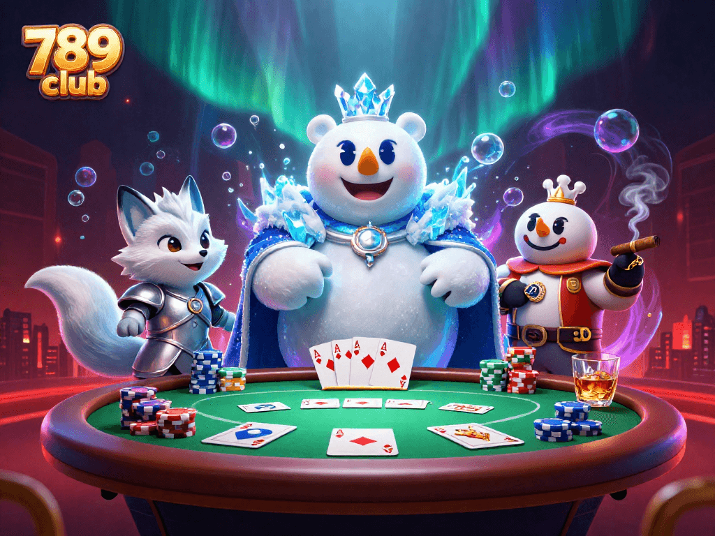 Engage with thrilling action playing at the 789 club with poker elements and vibrant characters.