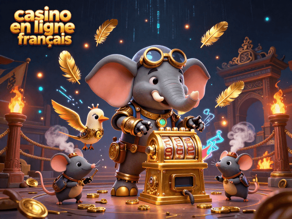 Jouez à des machines à sous captivantes sur un casino en ligne français avec des éléments de jeu dynamique et des décorations steampunk.