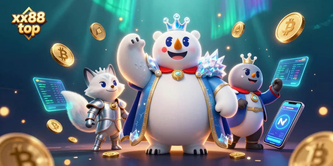 Play colorful 3D casino games with xx88 top, featuring polar bear and fox in a vibrant scene.