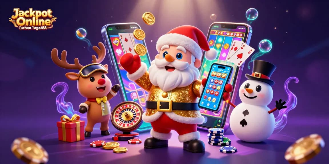 Engage with Jackpot Online Taruhan Togel88 as Santa and friends celebrate winning slots!
