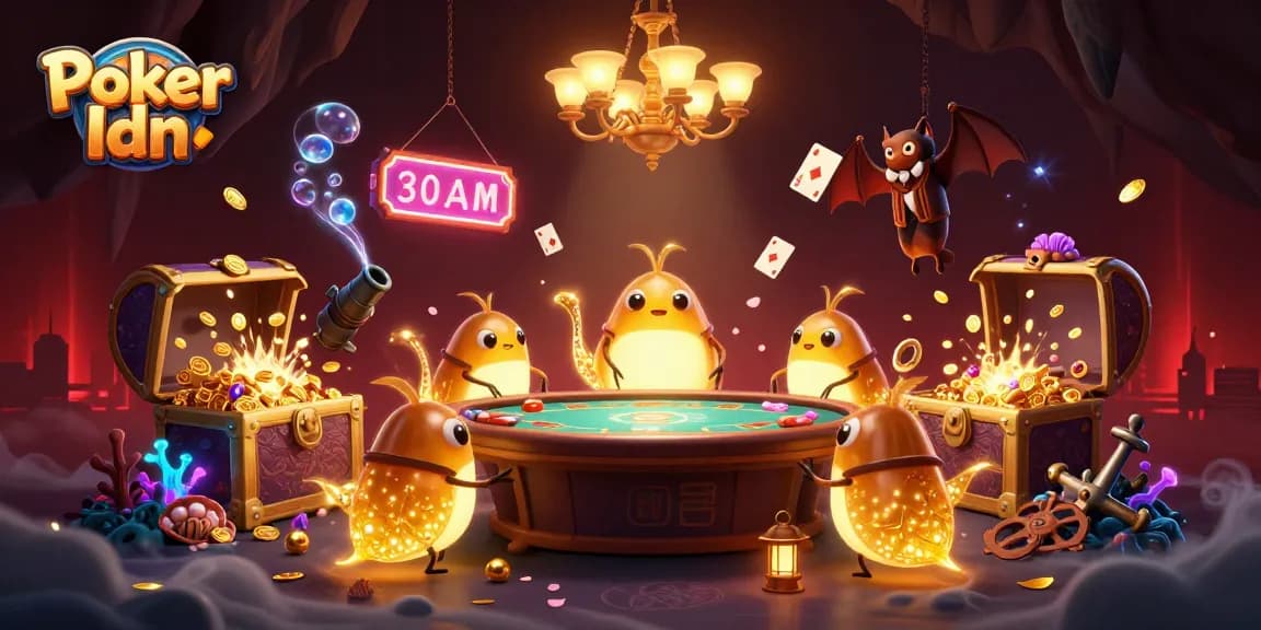Engage with exciting Poker Idn gameplay illuminated by bioluminescent glowworms in a vibrant casino