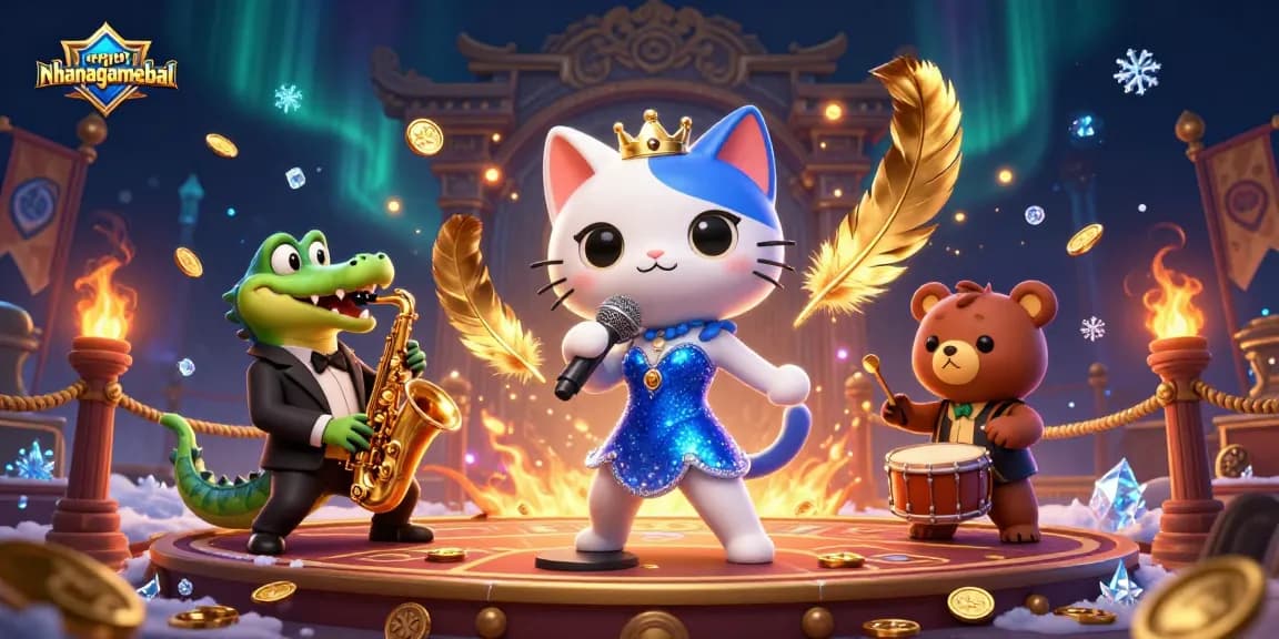 Experience the excitement of nhanquagamebai with a vibrant casino-themed digital illustration.