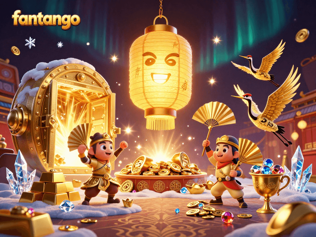Win big with fantango at vibrant night market casinos, illuminated by golden treasures and lucky symbols.