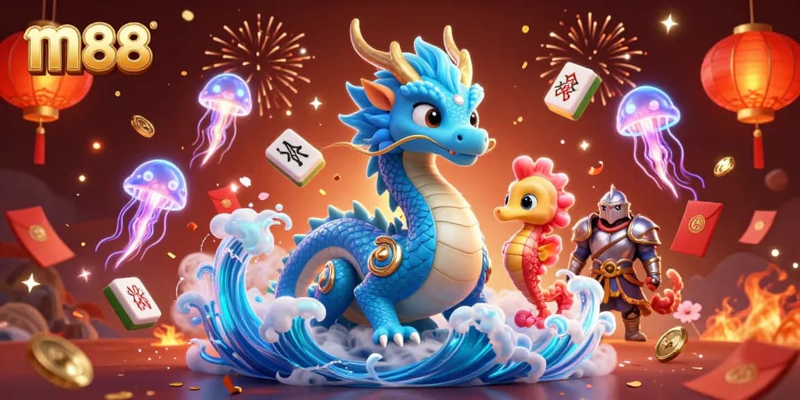 Experience high-energy gameplay with m88, featuring vibrant characters and celebrating casino elements.