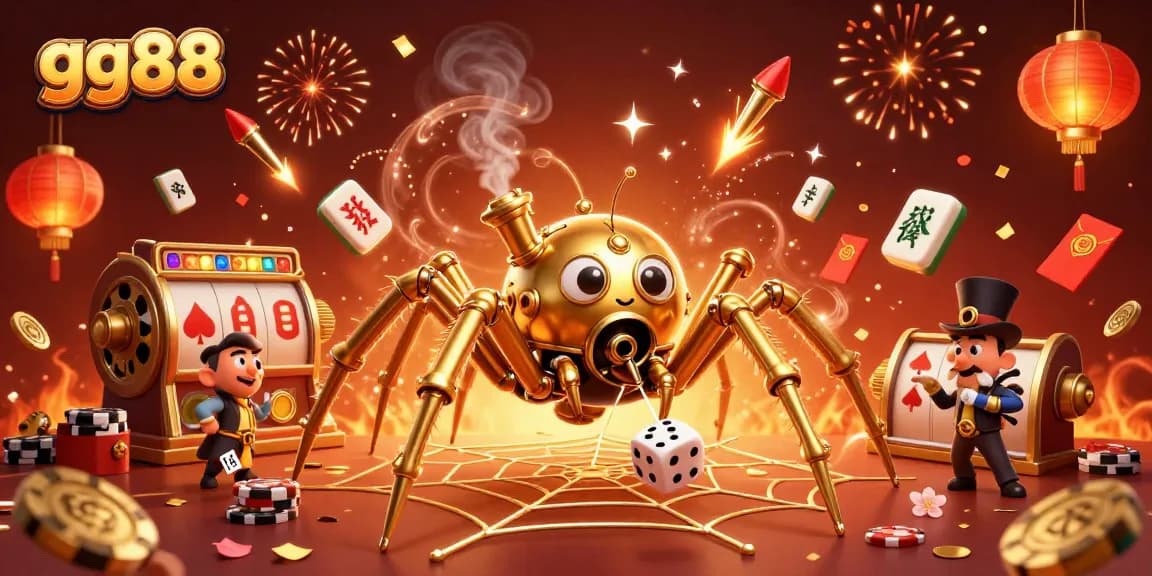 Experience thrilling jackpot action with gg88's steampunk-themed casino scene featuring golden elements and engaging characters.