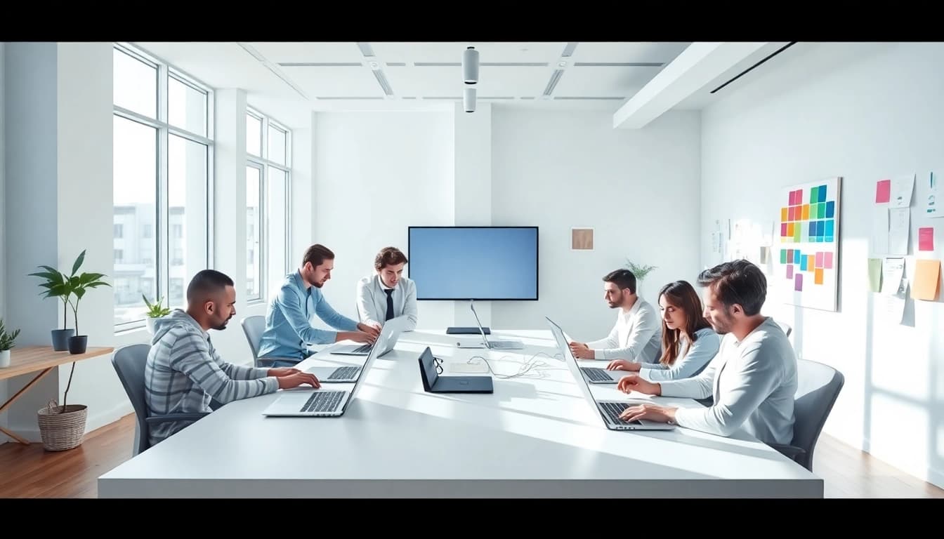 Creating innovative web design edmonton solutions in a collaborative office environment.