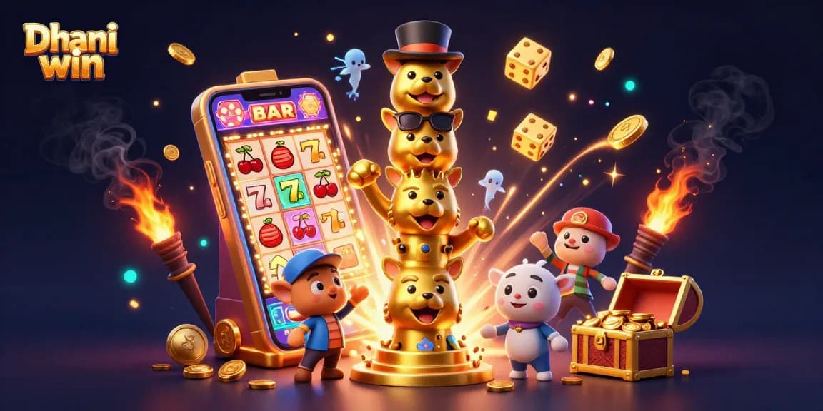 Dhani win players enjoying exciting slot gameplay and thrilling jackpots with vibrant casino elements.