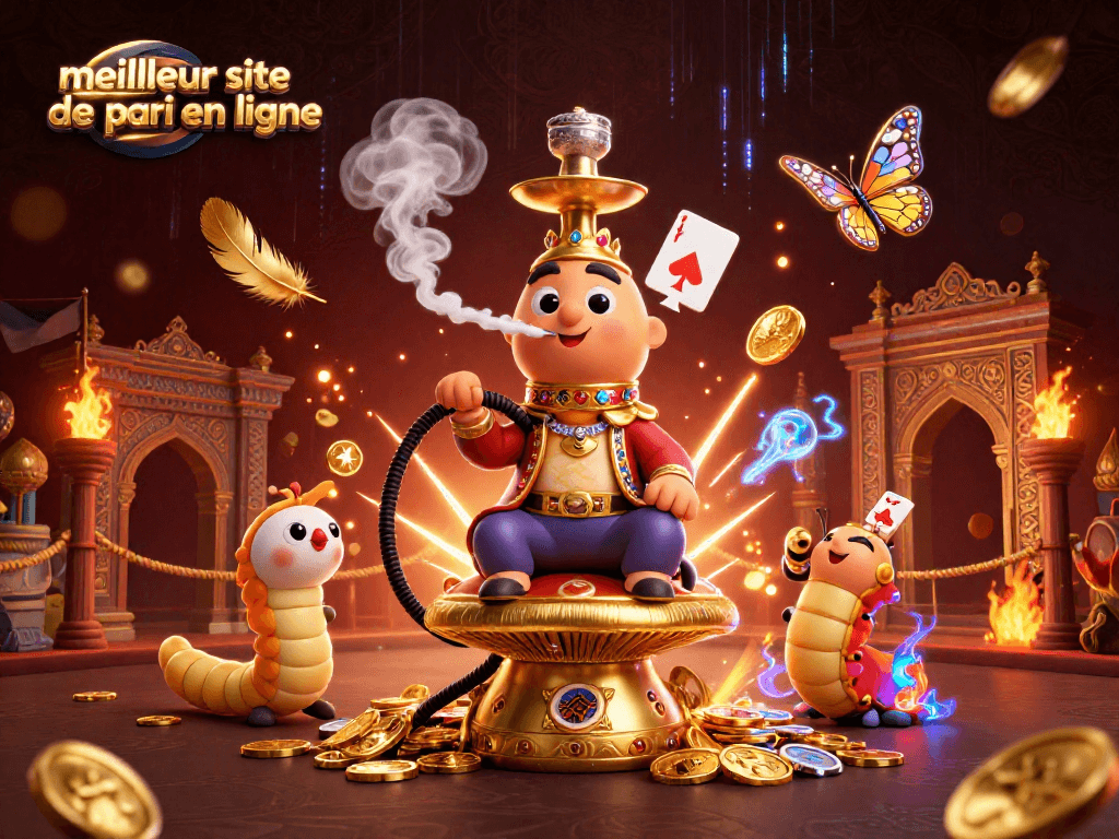 Pariez sur le meilleur site de pari en ligne avec cette illustration de casino dynamique et colorée.