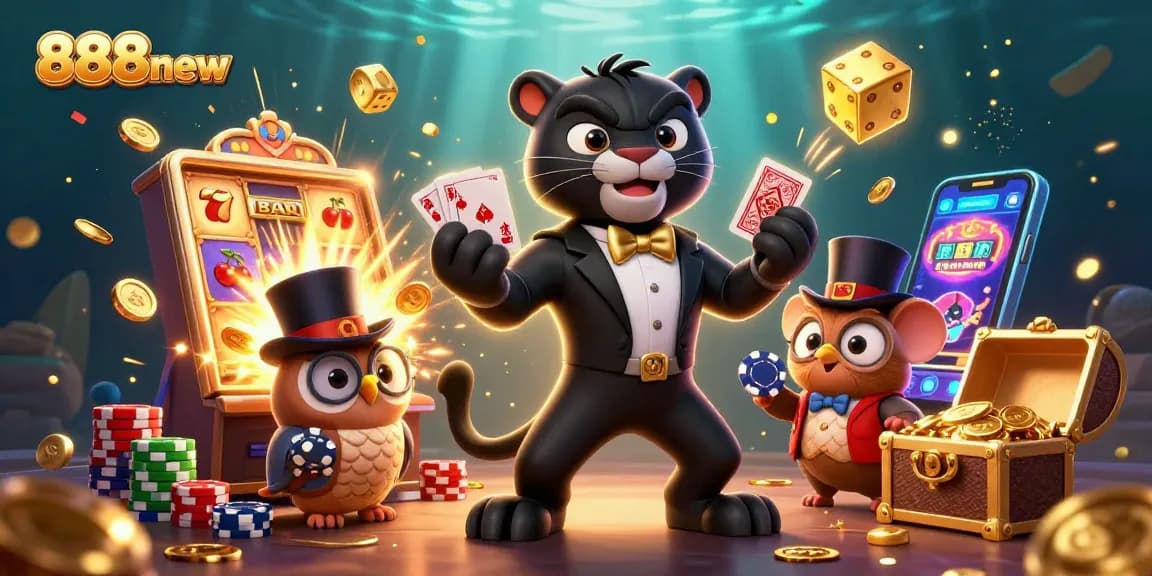 Experience 888new's thrilling jackpots with a stylish panther, wise owl & lucky mouse in action!