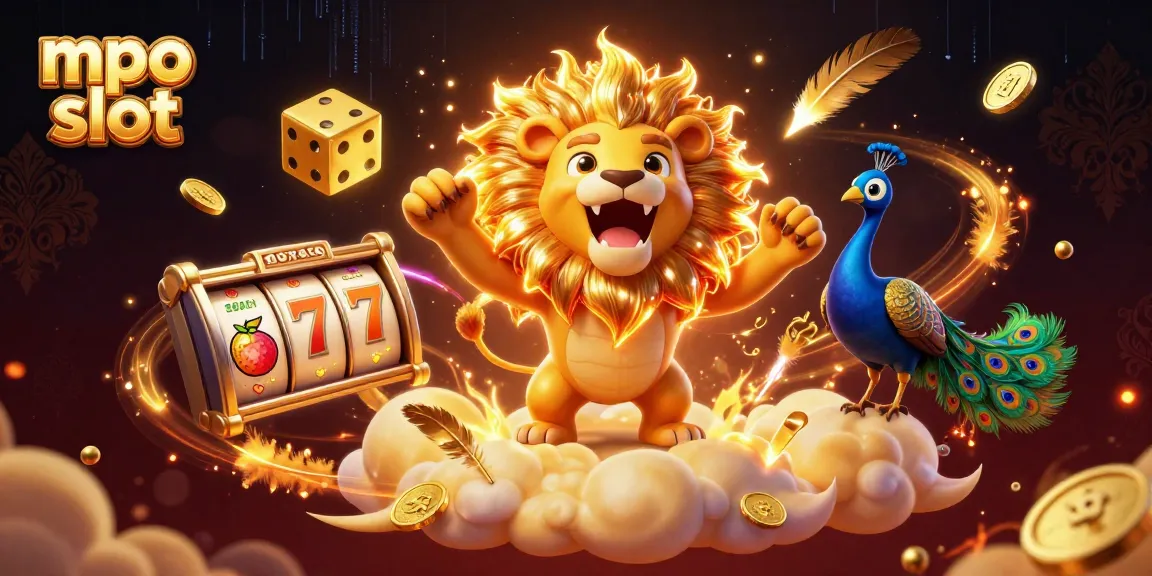 Spin the mpo slot reels with vibrant symbols and captivating golden elements in this winning scene.