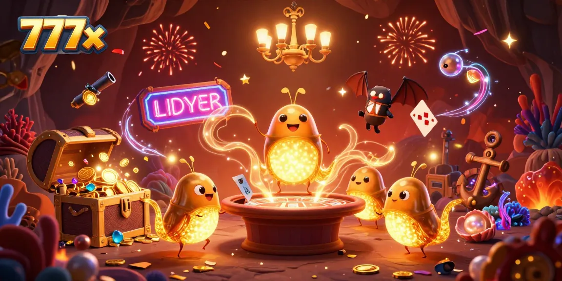 Experience excitement at 777x with glowing glowworms and a bat dealer in a vibrant casino scene.