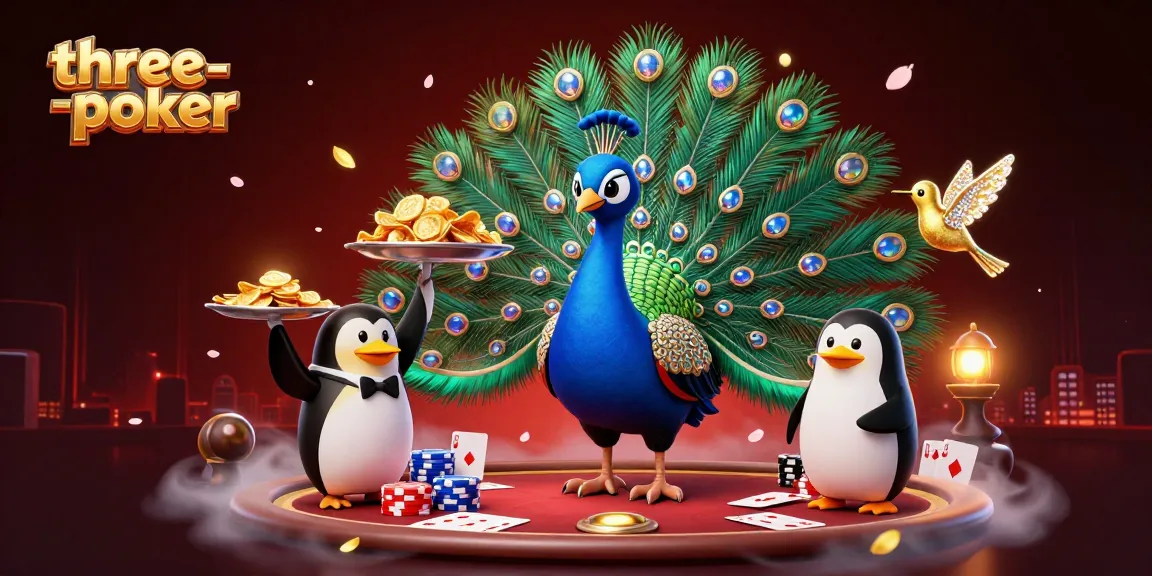 Engage in three-card-poker action with dynamic characters and game elements showcasing the excitement of high-stakes poker.