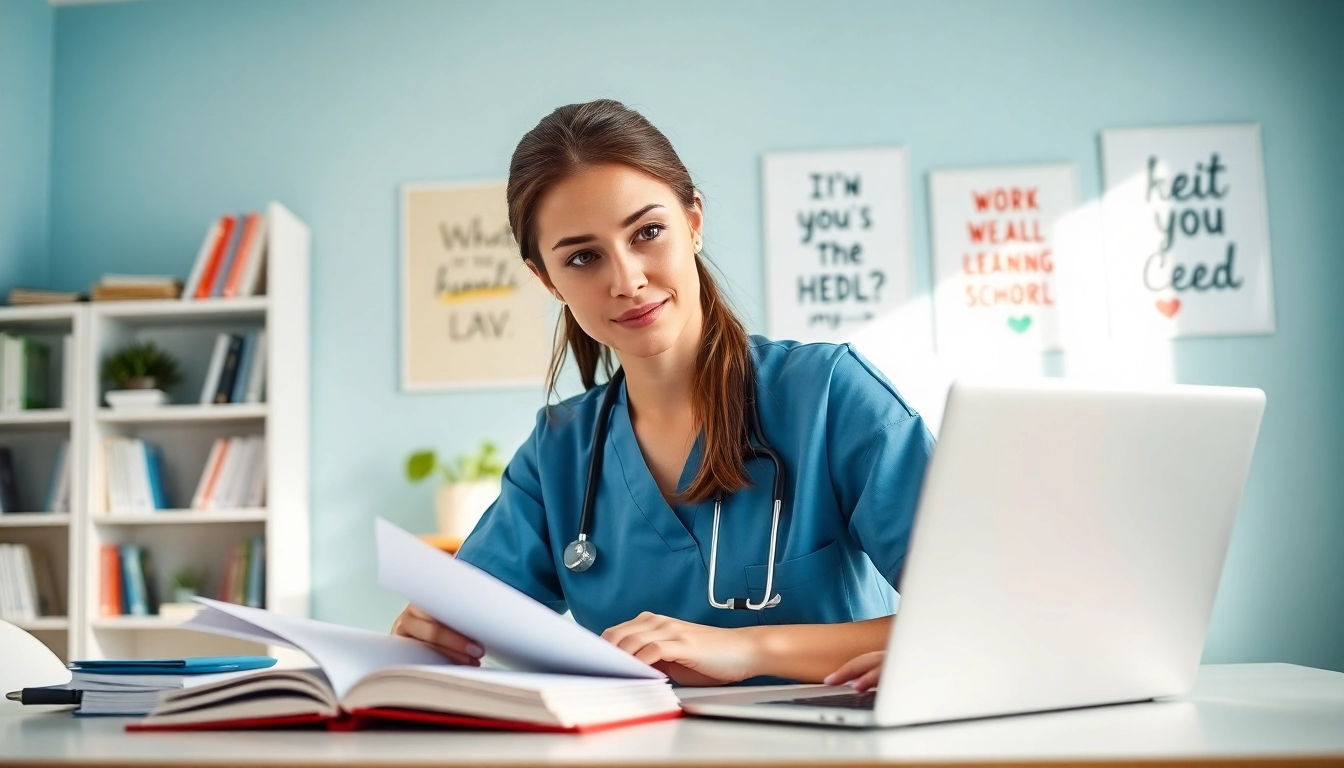View of a focused nurse studying for the Past Nclex fast exam in a bright, inspiring environment.