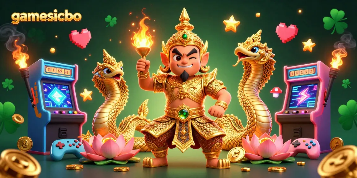 Experience thrilling gamesicbo online gaming with friendly Thai guardians and vibrant casino elements.