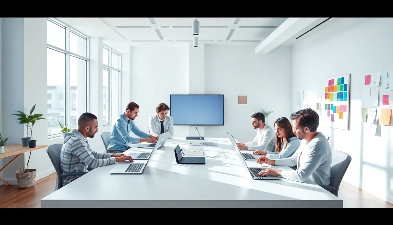 Creating innovative web design edmonton solutions in a collaborative office environment.