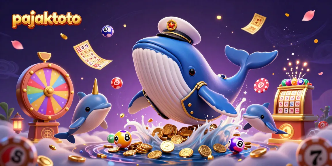 Menangkan hadiah besar dengan pajaktoto, ikan paus raksasa di lautan koin yang berkilauan.