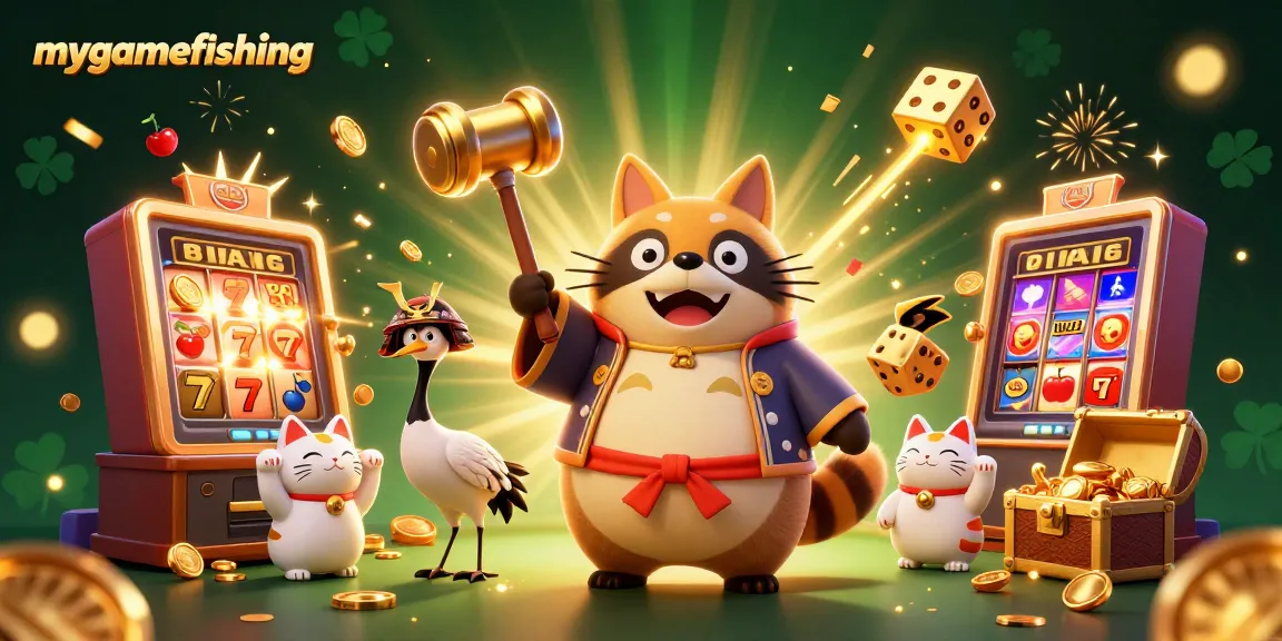 Spin to win with mygamefishing at a dazzling casino celebration!