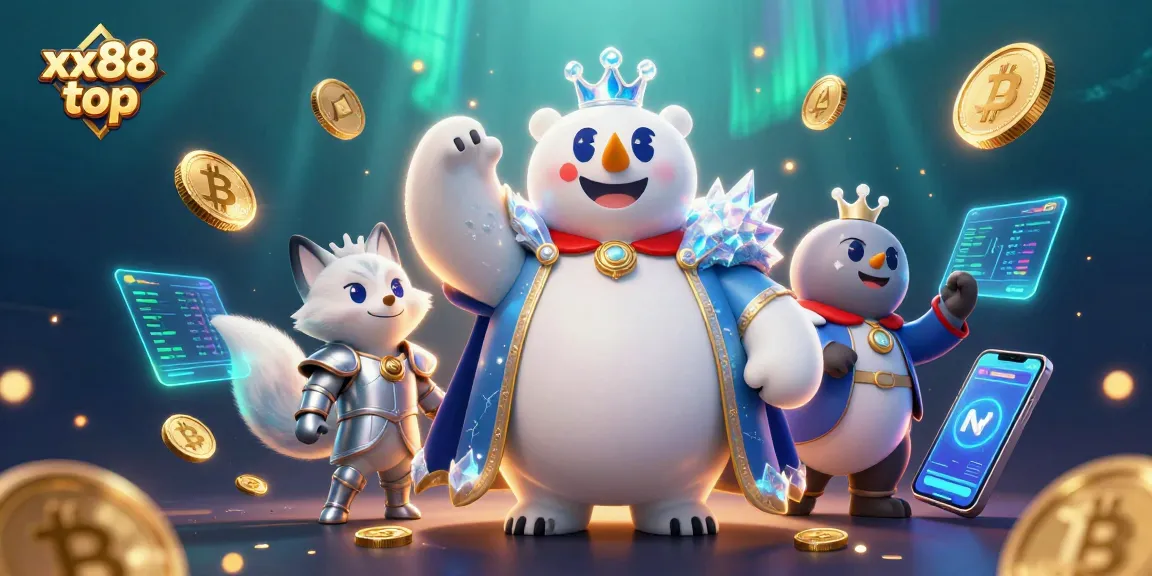 Play colorful 3D casino games with xx88 top, featuring polar bear and fox in a vibrant scene.