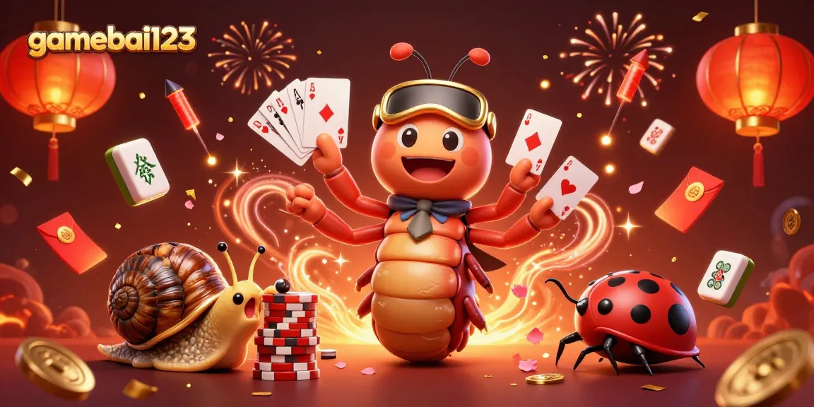 Experience the excitement of gamebai123 in this vibrant casino scene with unique characters and dynamic decorations.