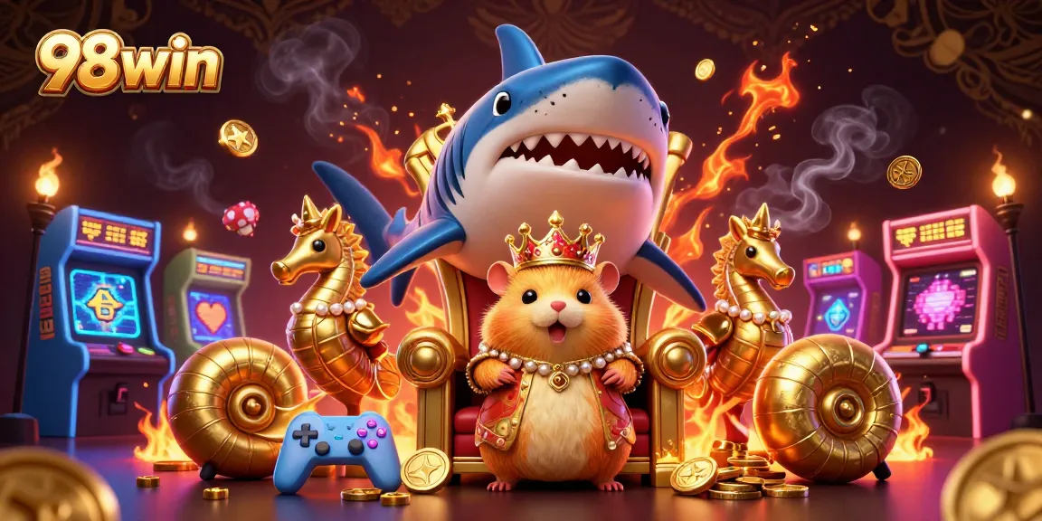 Engage with the thrilling world of 98win, where a golden hamster king and arcade games come alive.