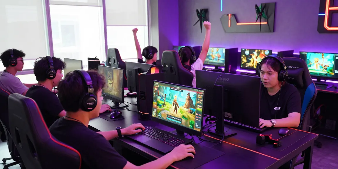 Exciting gaming atmosphere at situs 888 with players engaged in Slot Raja Zeus game