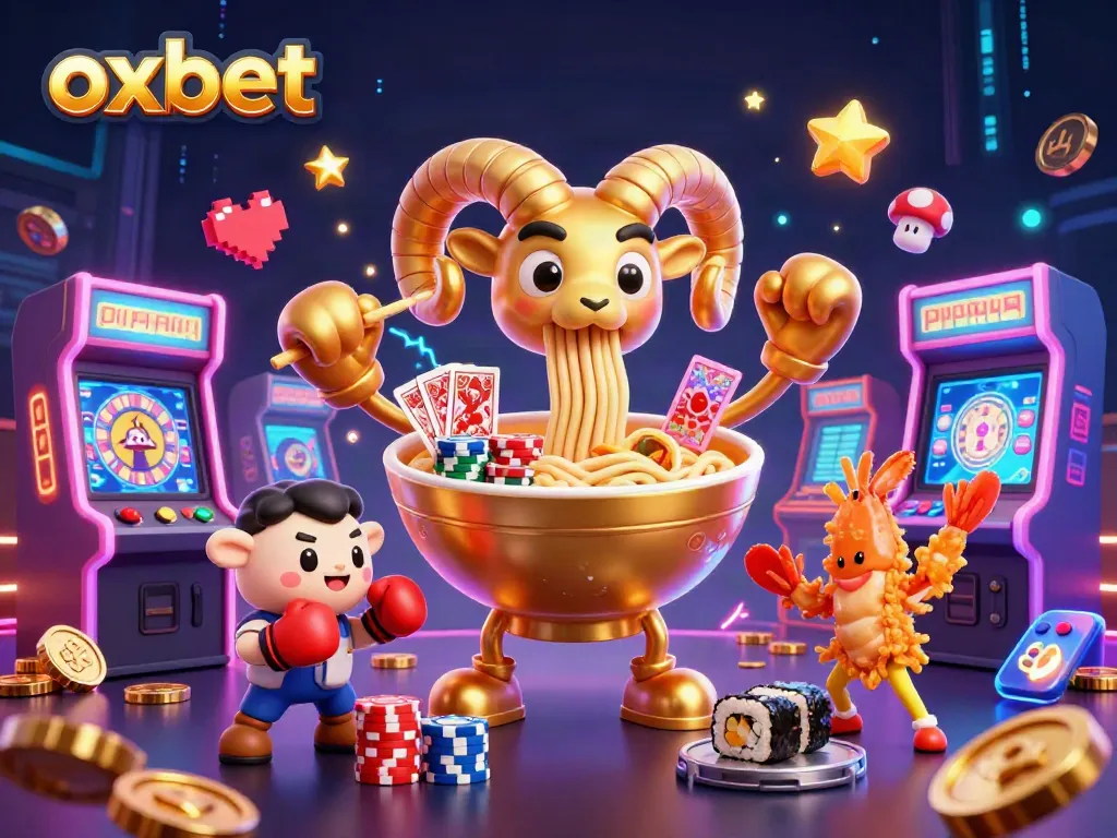 Experience interactive gaming with oxbet featuring a dynamic casino scene and vibrant characters.