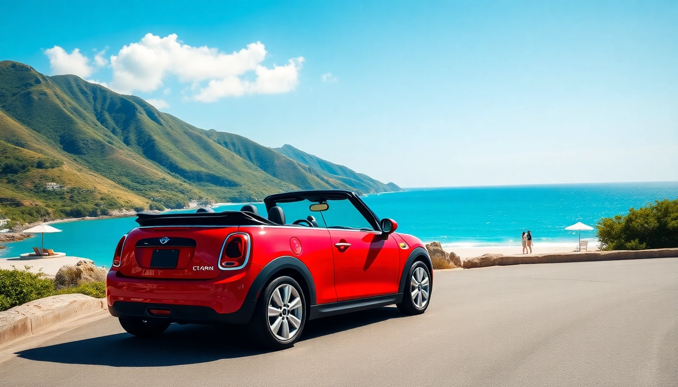 Experience the thrill of a mini cooper st barts rental against stunning coastal scenery.
