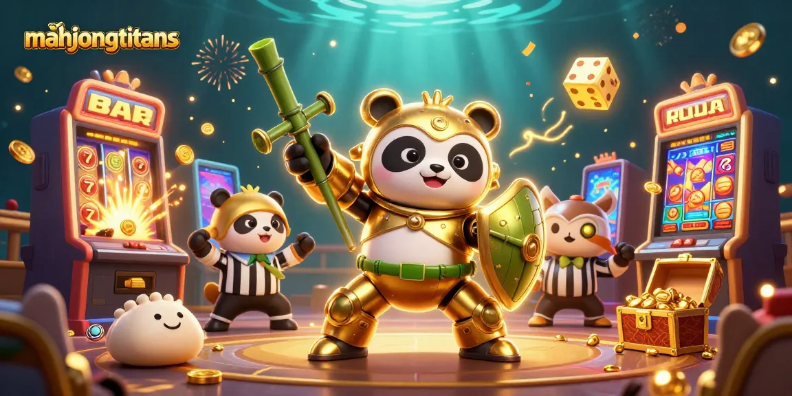 Spin big wins with Mahjong Titans in a vibrant 3D casino scene filled with action.