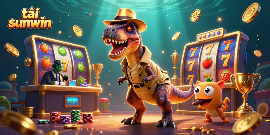 Engage in exciting action with tải sunwin showcasing a lively casino scene with colorful characters and dynamic slot game elements.