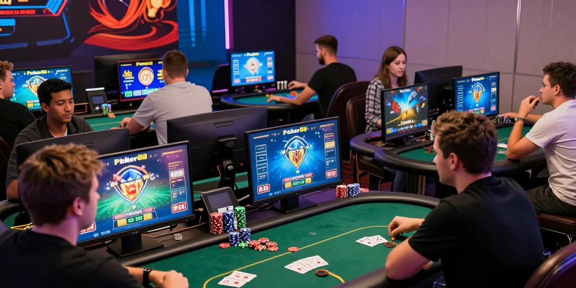 Players enjoying engaging poker games on Poker88 platform in vibrant online casino setting.