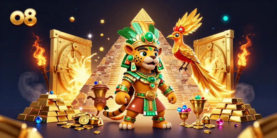 Spin the reels and uncover treasures at o8 with the fearless Mayan priest and golden gems.