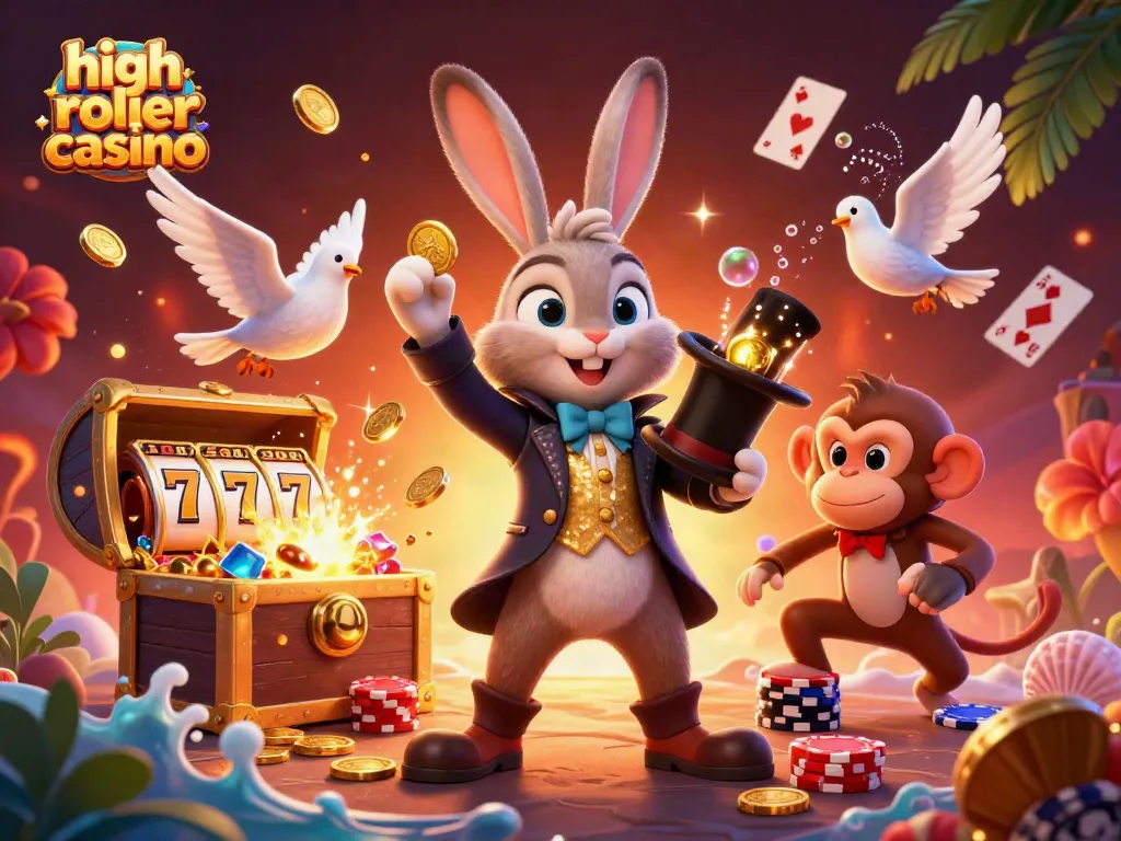 Experience the thrill of a high roller casino with magical characters and dynamic game elements.