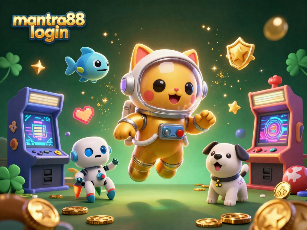 Experience the thrill of gaming with mantra88 login, exploring vibrant casino elements in a cosmic scene.