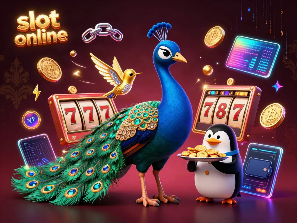 Engage in thrilling slot online action with a vibrant 3D illustration showcasing charming casino-themed characters.