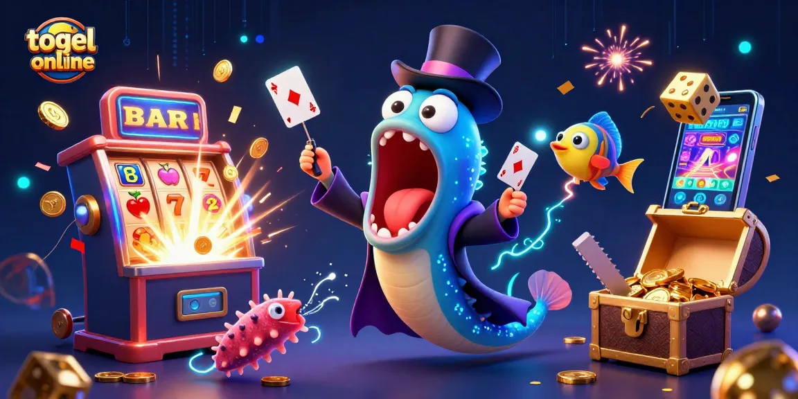 Engage with thrilling togel online gameplay featuring a vibrant underwater casino magic act.