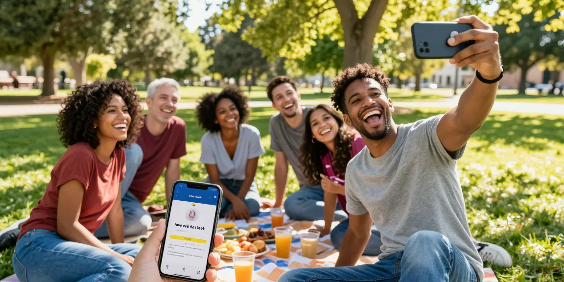 Friends enjoying a sunny day in the park while using the how old do I look app for age estimation fun.